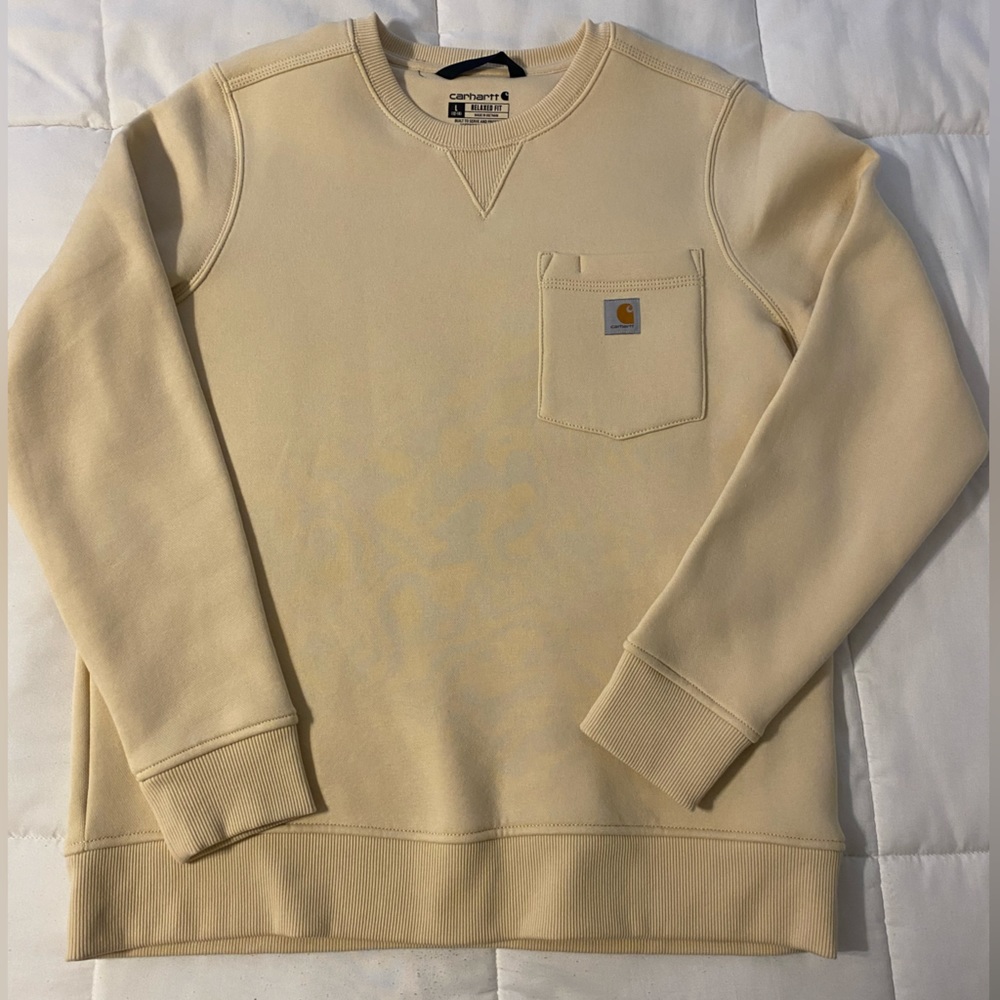 Carhartt, size large, light yellow, crewneck.
